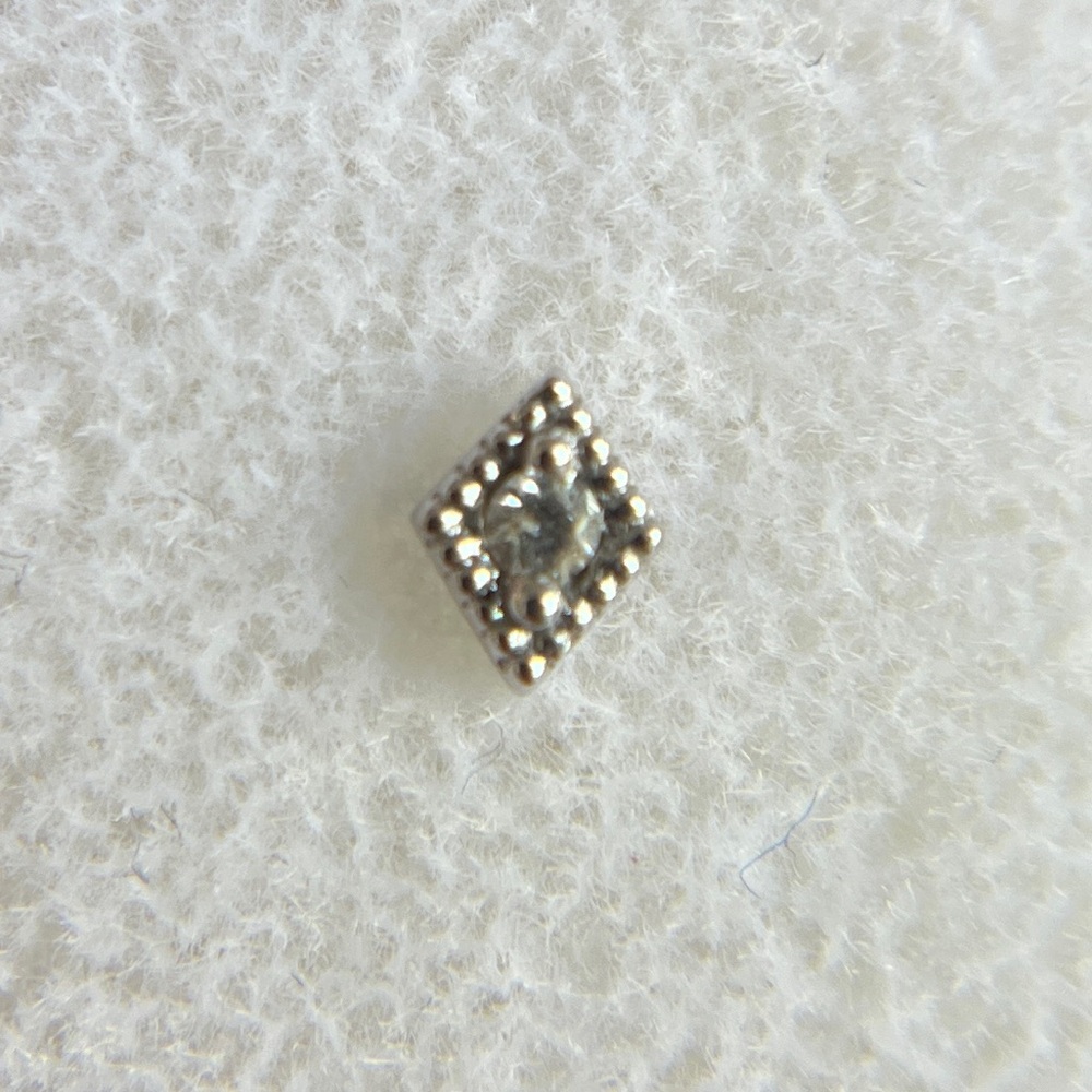 BVLA 14k White Gold Harlequin - White CZ
